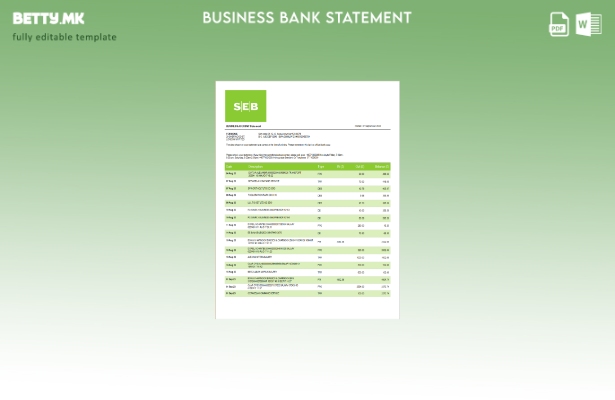 Модерен стил Изјава на компанијата на SEB Bank Шаблон Word и PDF